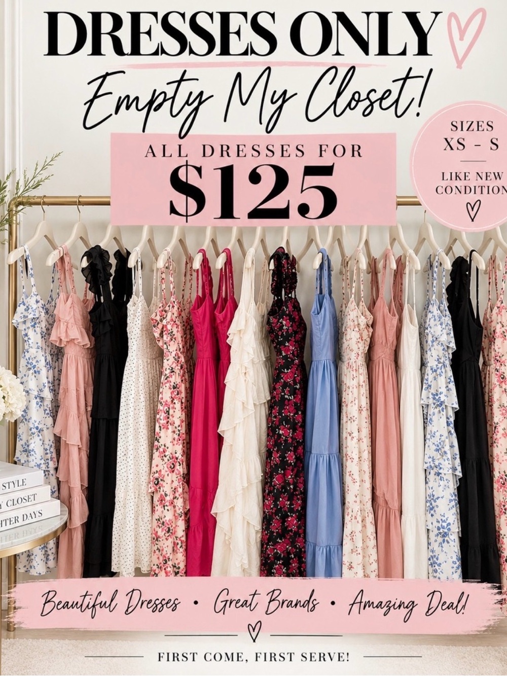 EMPTY MY CLOSET! All yours for $125. Everything is a size XS and S.